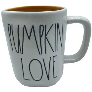 Rae Dunn Pumpkin Love Halloween Fall White Coffee Mug Cup Artisan Collection